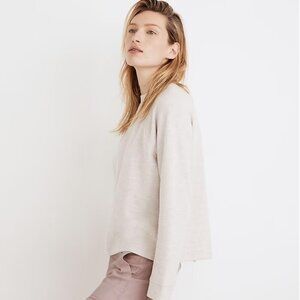 madewell (re)sourced plush mockneck button-back top
